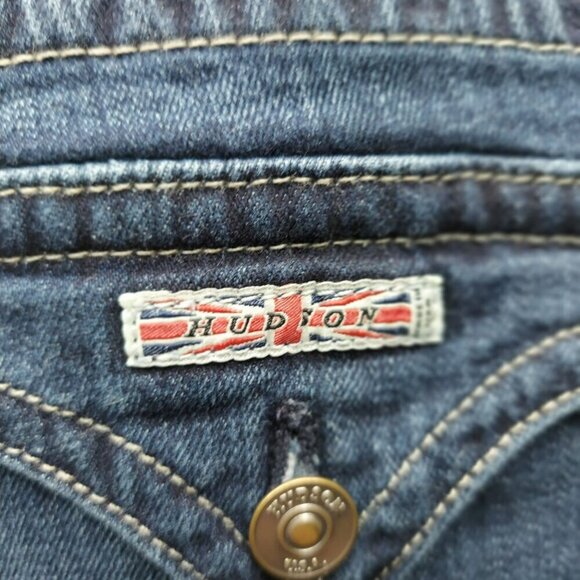 Hudson Union Jack Button Bootcut Jeans Size 29 Act Size in Desc - Picture 6 of 9